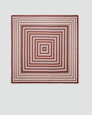 Mango Foulard Stampa Geometrica Arancione Tostato - Rosso