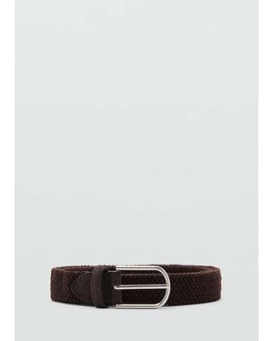 Mango Braided Elastic Belt - Brown
