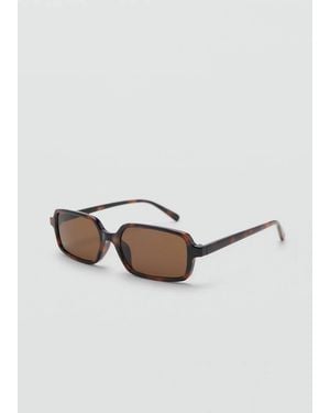 Mango Semi-Transparent Frame Sunglasses - Brown