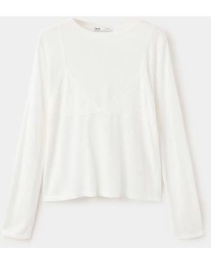 Mango Lace Bralette Jumper - White