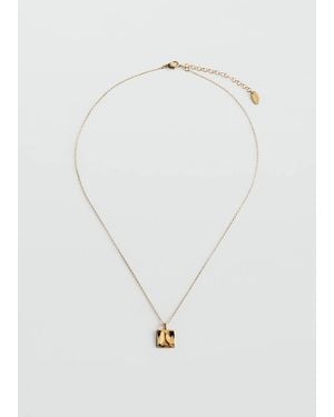 Mango Collier Chaîne Perle Or - Blanc