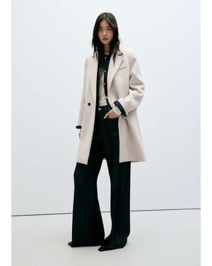 Mango Manteau En Laine À Double Boutonnage Gris Clair/Pastel - Neutre