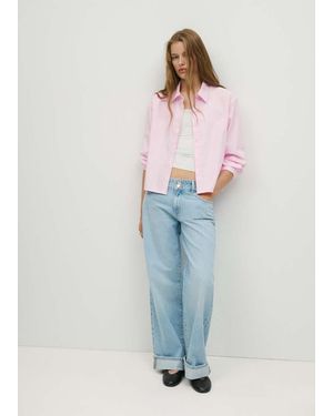 MANGO TEEN Striped Cotton Shirt - Blue