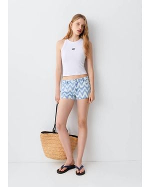 MANGO TEEN Micro Fit Low Waist Shorts - White