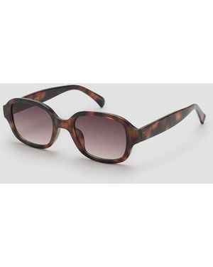 Mango Semi-Transparent Frame Sunglasses - Brown