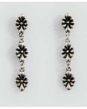 MANGO TEEN Long Flower Earrings - Grey