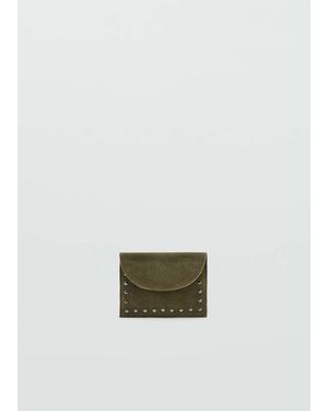 MANGO TEEN Studded Leather Purse - Green