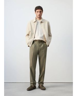 Mango Lightweight Cotton Lyocell Jacket - Natural