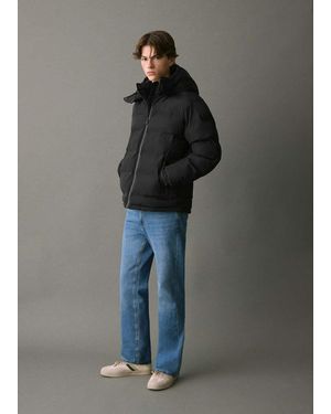 MANGO TEEN Hood Puffer Coat - Grey