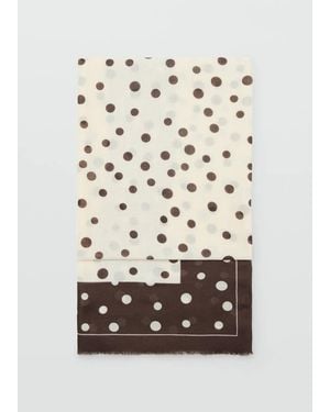 Mango Foulard Imprimé À Pois Chocolat - Marron