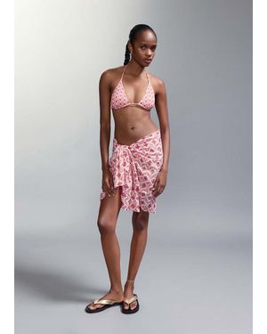 MANGO TEEN Printed Bikini With Medium-Coverage Bottoms - White