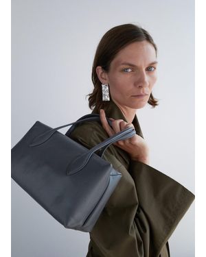 Mango Quilted Leather Shoulder Bag - Grey