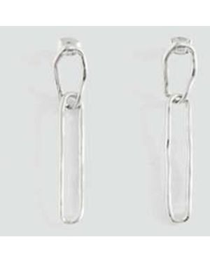 MANGO TEEN Intertwined Long Earrings - White