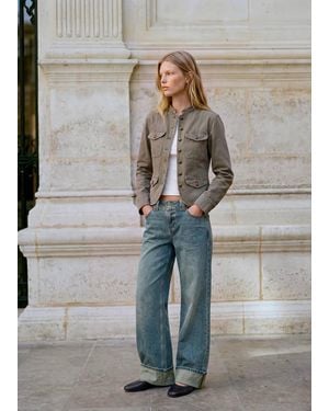 MANGO TEEN Wide Leg Jeans With Turn-Up Hem - Multicolour