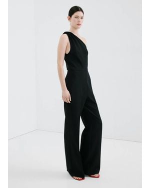 Mango Long Jumpsuit With Knot - Blue