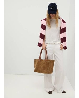 MANGO TEEN Wide-Leg Jeans With Belt Loop Detail - White