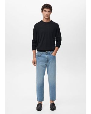 Mango Sammy Jeans Cropped Carrot Fit - Blue