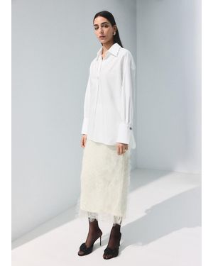Mango Oversize Cotton Shirt - White