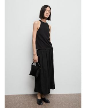 Mango Halter Top With Low-Cut Back - Black