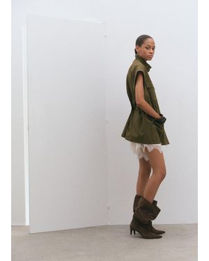 Mango High-Neck Vest Pockets - Grey