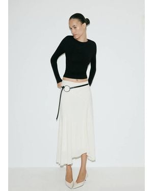 Mango Fitted Boat-Neck Jumper - White