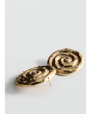 Mango Spiral Crystal Earring - Metallic