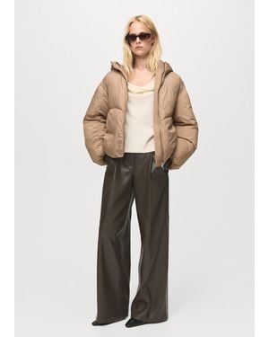 Mango Anorak Court Oversize Capuche - Neutre