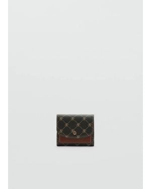 Mango Medium Wallet With Logo Print Flap - Brown
