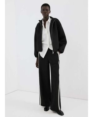 Mango Combined Striped Trousers - Black