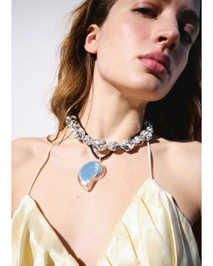 Mango Collana Elementi Metallo Irregolari Argento - Neutro