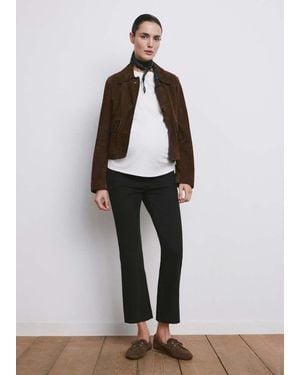 Mango Maternity Flared Cropped Jeans - Black