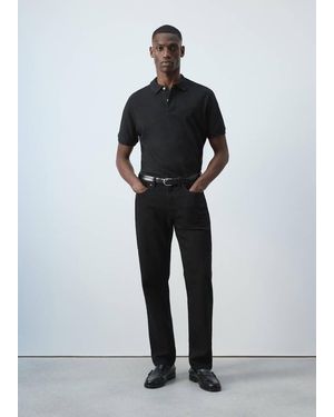 Mango Poloshirt Aus 100 Baumwoll-Piqué - Schwarz