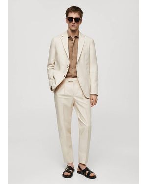 Mango Slim-Fit Tencel Linen Shirt - Natural
