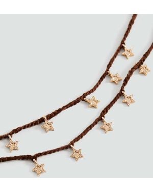 MANGO TEEN Bead Multiple Necklace - Metallic