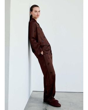 Mango Satin Sequin Pyjama Bottoms - Purple