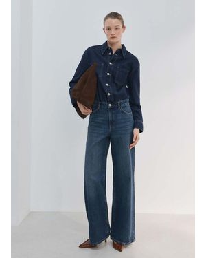 Mango Buttons Denim Jumpsuit - Blue