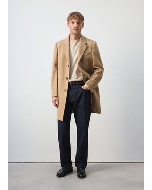 Mango Long Wool Coat - White