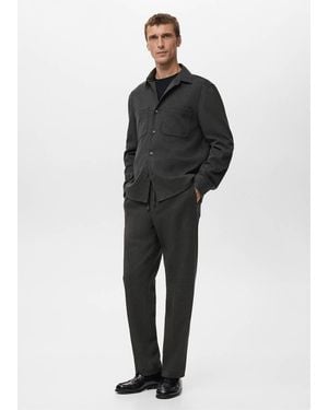 Mango Flannel Joggers With Drawstring - Black