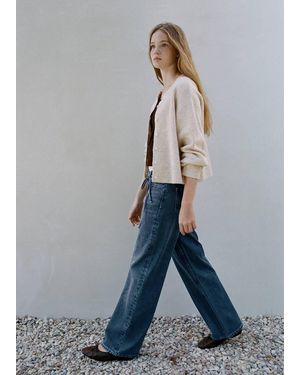 MANGO TEEN Low-Waisted Straight-Leg Jeans - Blue