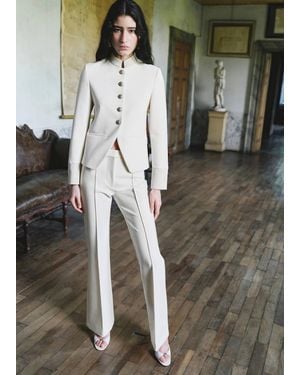 Mango Flared Pants With Seams - Green