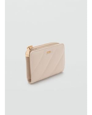 Mango Small Patent Leather Wallet - Natural