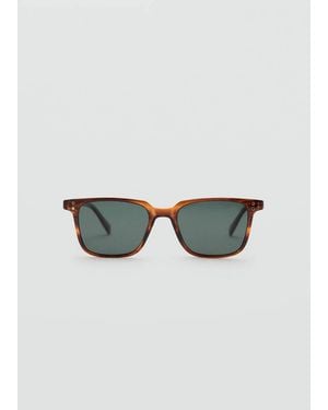 Mango Rectangular-Frame Sunglasses - Brown