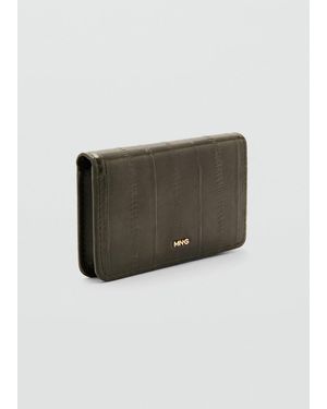 Mango Small Textured Purse - Green