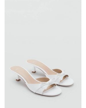 Mango Bow Heel Sandals - White