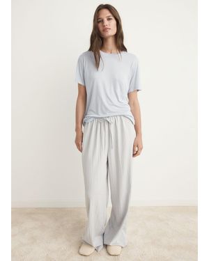 Mango Maglietta Garment Washed Grigio Chiaro/Pastello - Bianco