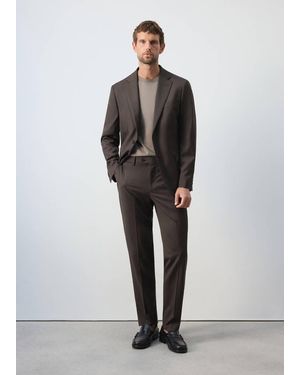 Mango Turin Suit Jacket, 100% Virgin Wool, Slim Fit - Gray