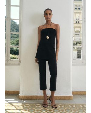 Mango Strapless Knitted Top - Black