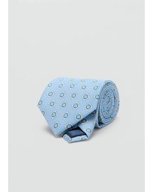 Mango 100% Silk Patterned Tie - Blue
