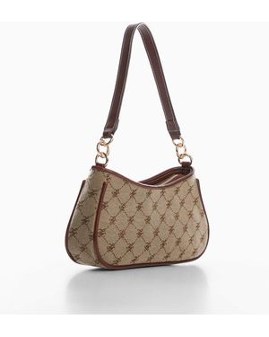 Mango Jacquard Shoulder Bag - Natural