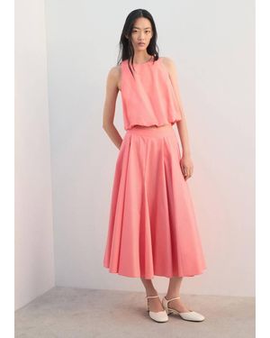 Mango Flared Midi-Skirt - Pink